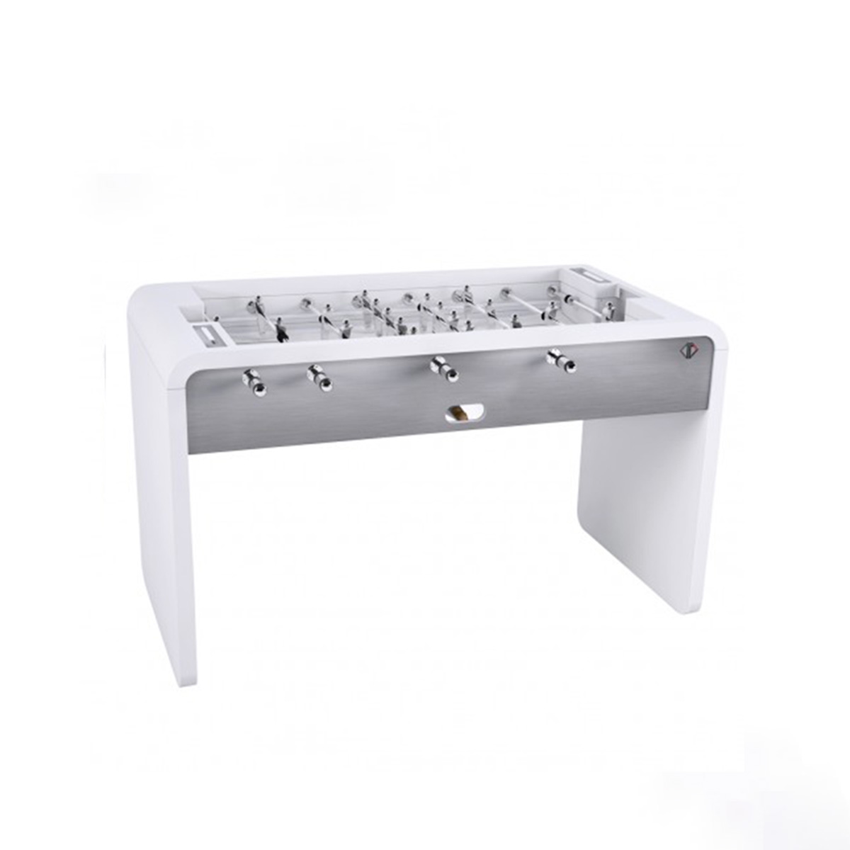 Debuchy Indoor T22 White with Inox Foosball Table - Games DNA
