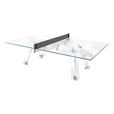 Impatia Lungolinea Glass Table Tennis - gold plated 24k - Games DNA