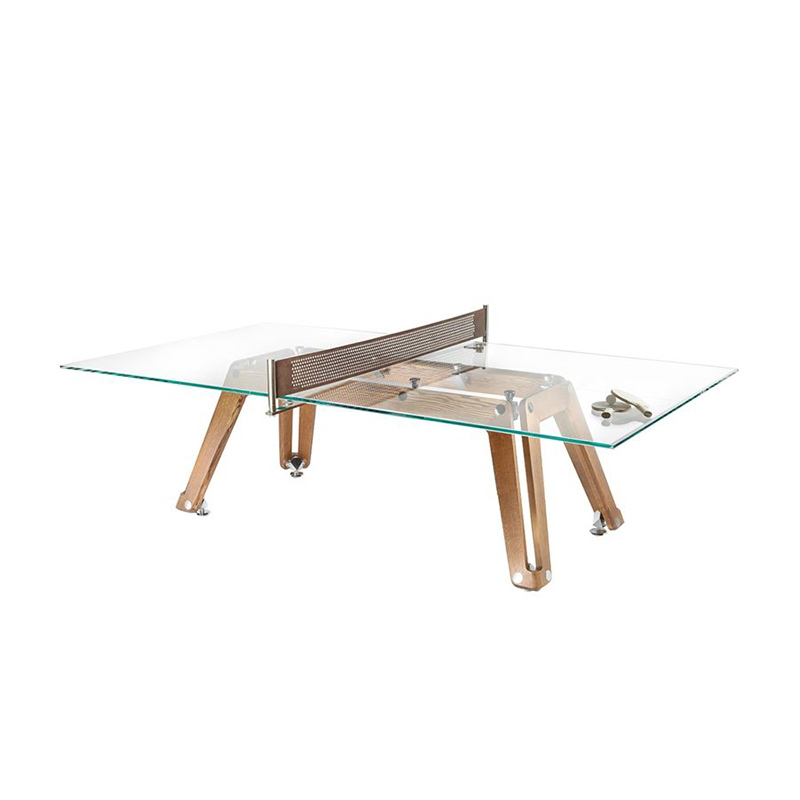 Impatia Lungolinea Glass Table Tennis - wood edition - Games DNA
