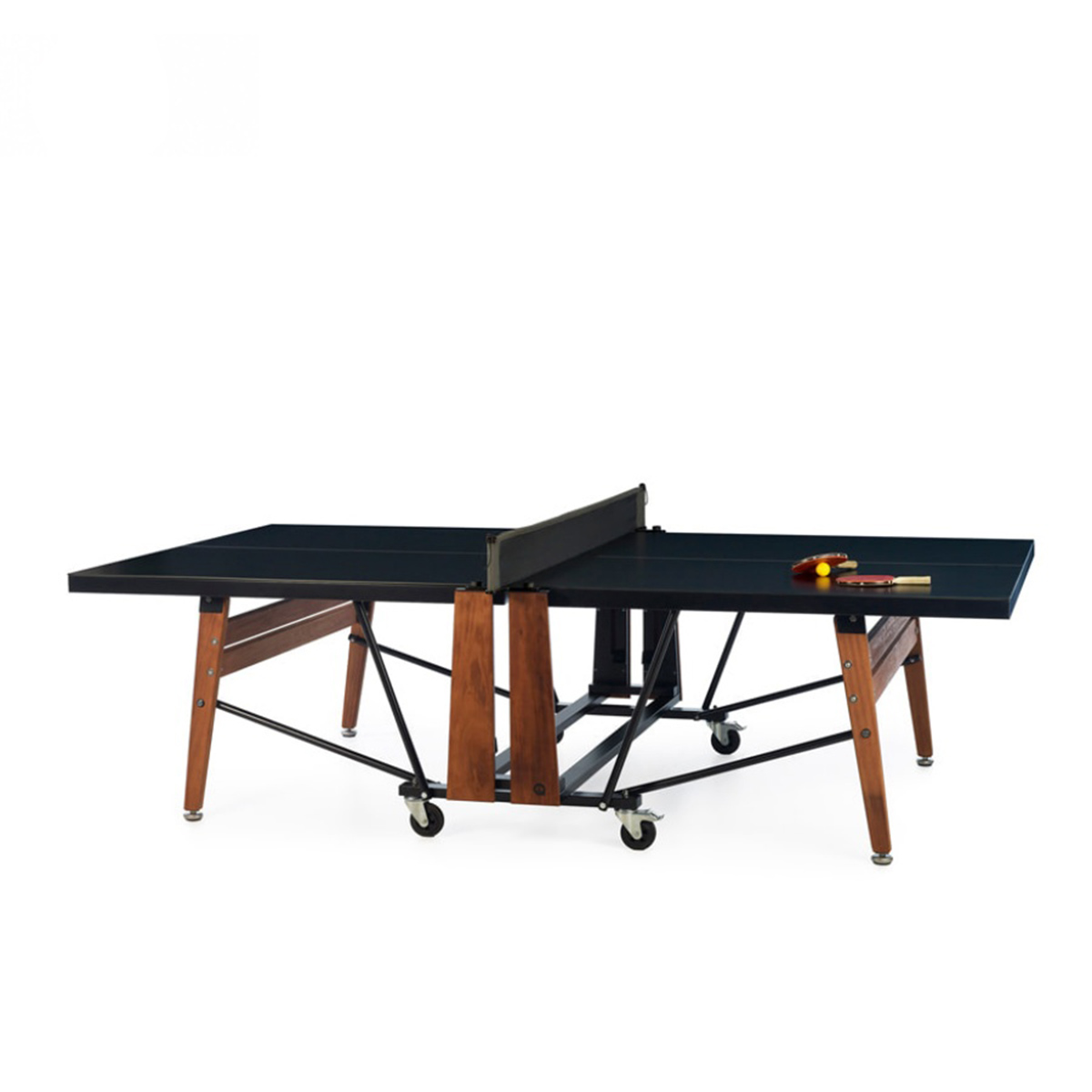 RS Barcelona โต๊ะปิงปองพับได้ สีดำ - Games DNA