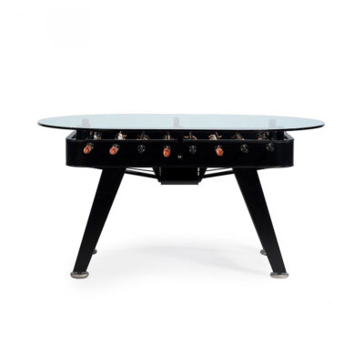RS Barcelona Indoor RS2 Dining Foosball Table with Oval Glass Top - Black - Games DNA